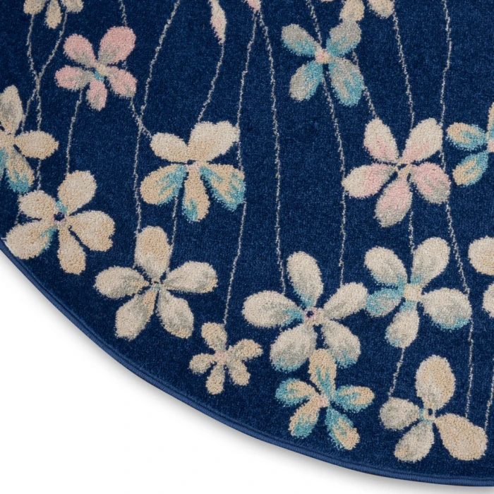 Nourison Tranquil Round Area Rug TRA04-Navy
