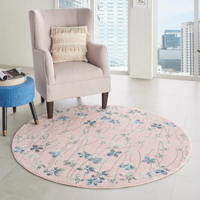 Nourison Tranquil Round Area Rug TRA04-Pink