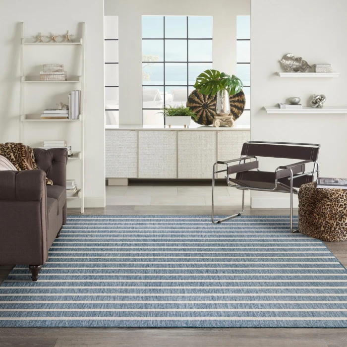 Nourison Positano Navy Ivory POS03 8 ft. X 10 ft. Rect. Rug
