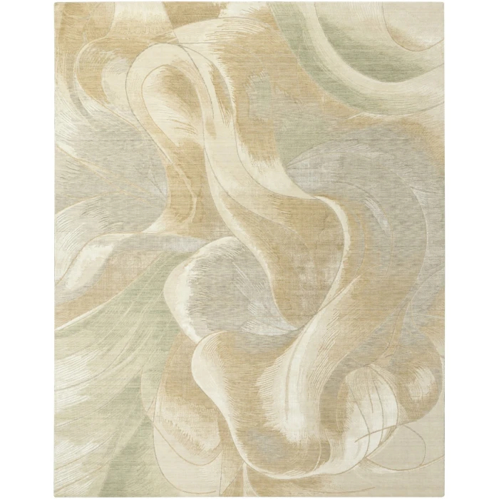 Nourison Brushlight Beige Grey BRL03 7ft.9in. x 9ft.9in. Rect. Rug