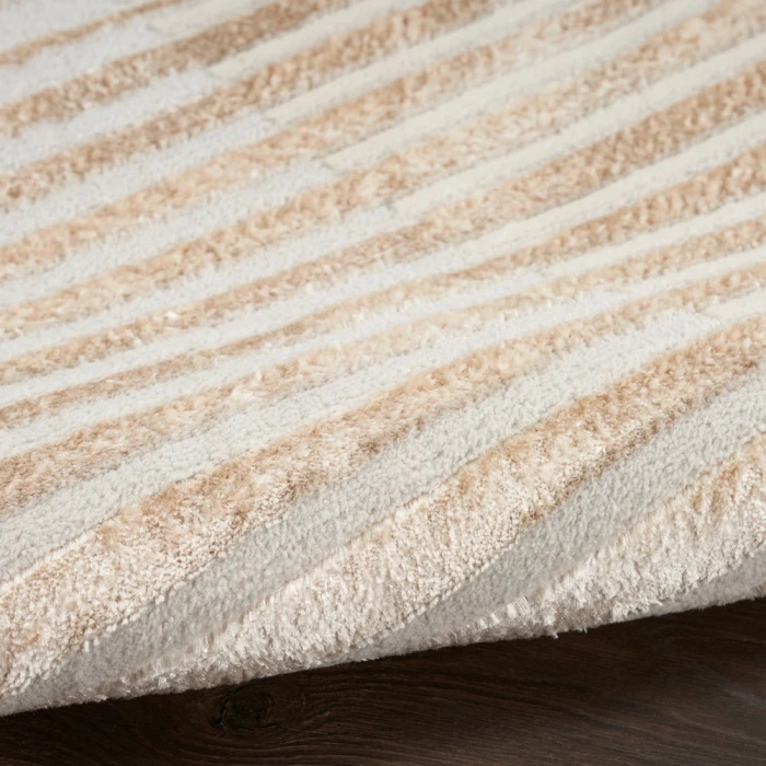 Inspire Me! Home Décor Brushstrokes Area Rug BSK04 Beige Silver