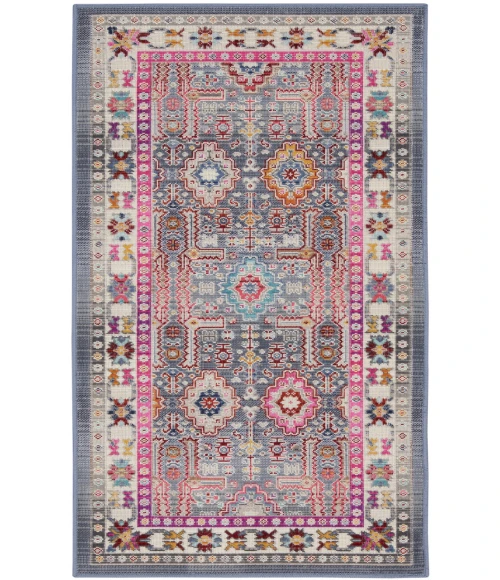 Nourison Vintage Kashan Grey/Multi VKA05 2 ft. X 4 ft. Rectangle Rug