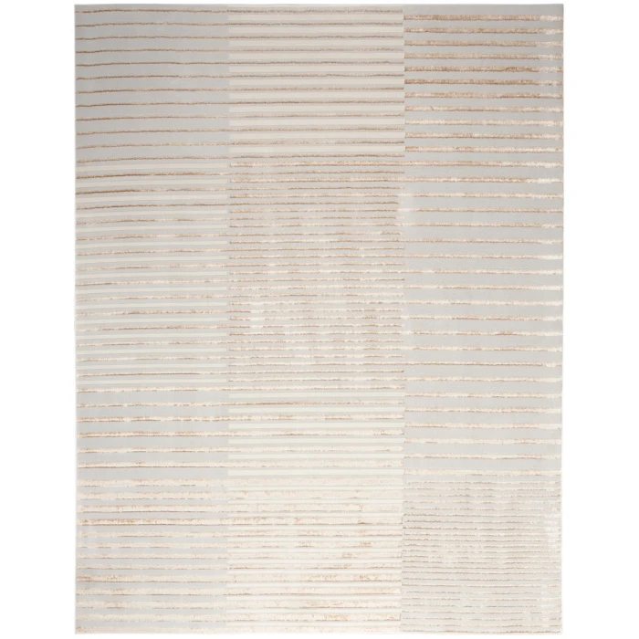 Inspire Me! Home Décor Brushstrokes Area Rug BSK04 Beige Silver