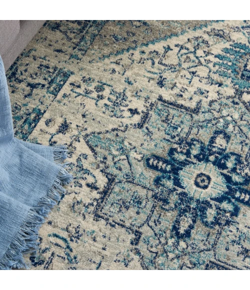 Nourison Tranquil Area Rug TRA06-Ivory/Light Blue