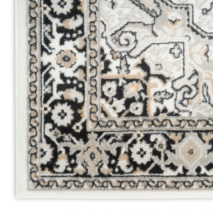Nourison Dekor Ivory Charcoal DEK08 5 ft. 3 in. X 7 ft. Rect. Rug