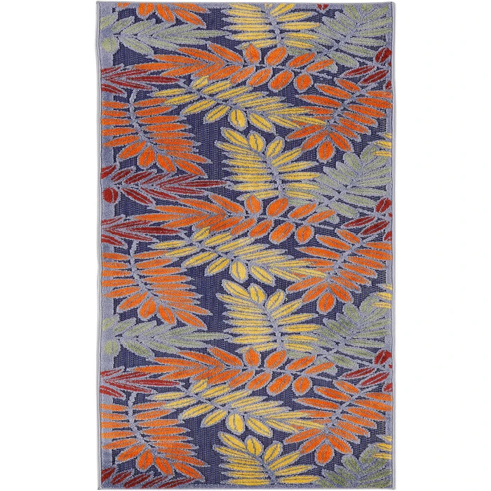Nourison Aloha Navy Multicolor ALH18 2 ft. 3 in. X 8 ft. Rectangle Rug