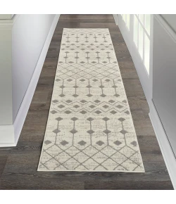 Nourison Home Grafix GRF37 Ivory/Grey 2 ft. 3 in. X 12 ft. Area Rug