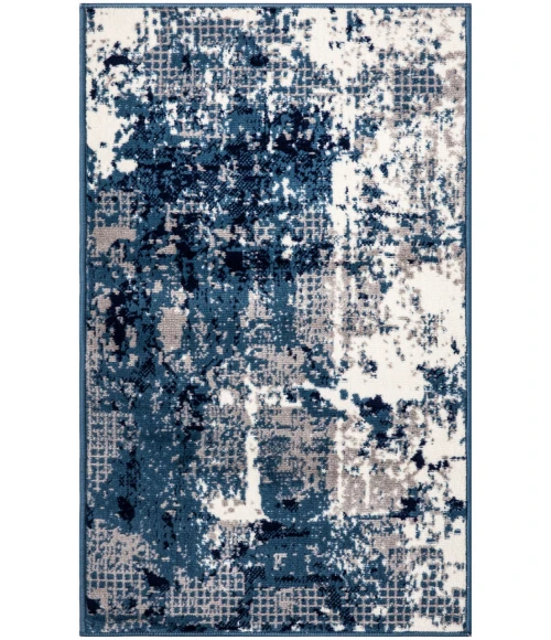 Nourison Grafix Navy Blue GRF38 2 ft. X 4 ft. Rectangle Rug