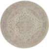Nourison Home Tranquil TRA06 Ivory Pink 5 ft. 3 in. Round Area Rug