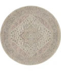 Nourison Tranquil Round Area Rug TRA06-Ivory/Pink