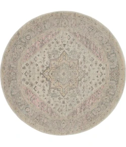 Nourison Home Tranquil TRA06 Ivory Pink 5 ft. 3 in. Round Area Rug