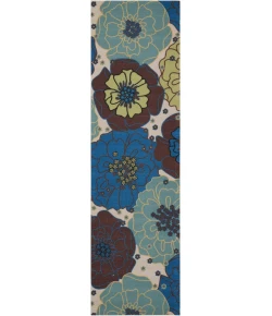 Nourison Home & Garden RS021 Light Blue 2 ft. 3 in. X 8 ft. Area Rug