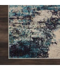 Nourison Celestial Area Rug CES02-Ivory/Teal Blue
