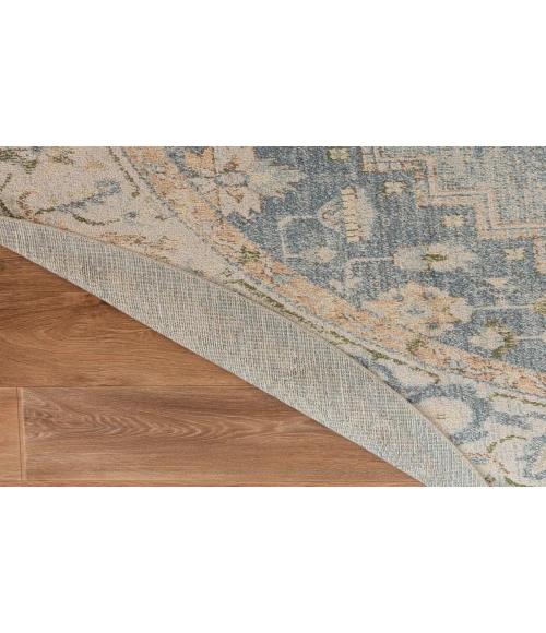 Nourison Astra Machine Washable Silver Blue ASW11 5 ft. 3 in. Round Rug