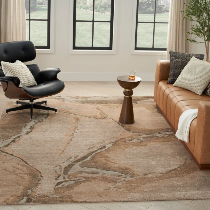 Nourison Silk Shadows Beige Silver SHA24 10 ft. X 14 ft. Rect. Rug