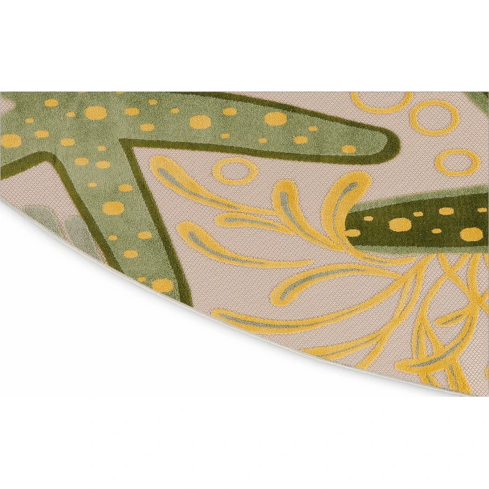 Nourison Aloha Green Yellow ALH24 5 ft. 3 in. Round Rug