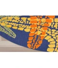 Nourison Aloha Blue Multicolor ALH28 7’10” Round Rug