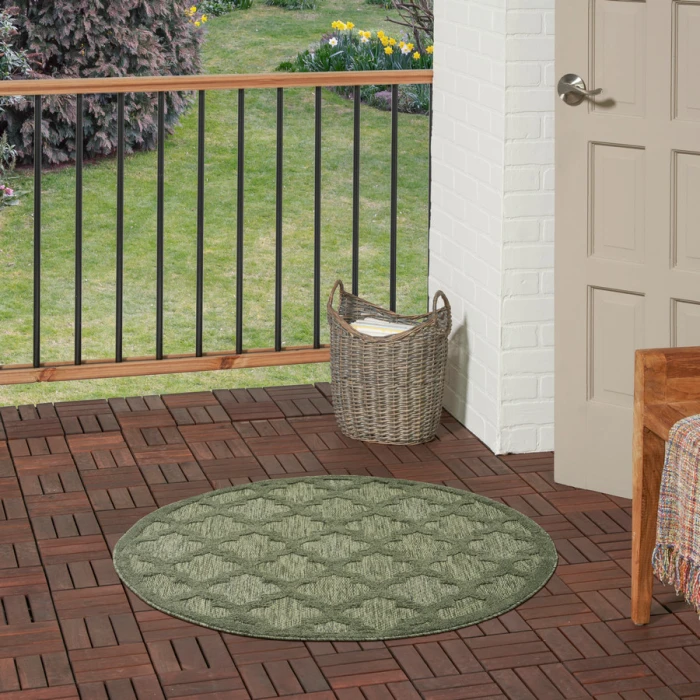 Nourison Home Easy Care Green NES01 4 ft. Round Rug