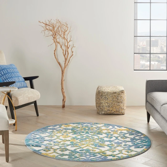 Nourison Aloha Area Rug ALH21-Ivory Blue