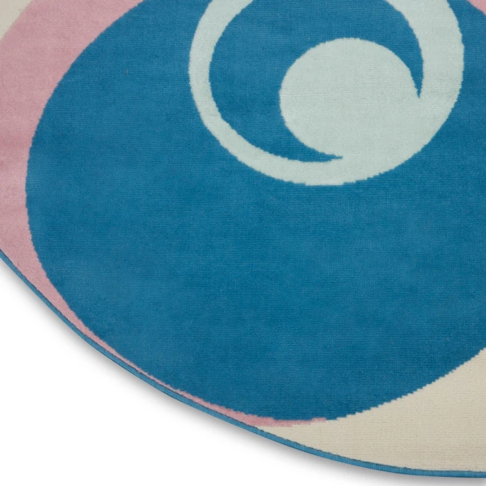 Nourison Grafix Round Area Rug GRF21-Blue Multi Colored