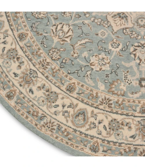 Nourison Living Treasures Round Area Rug LI15-Aqua/Ivory