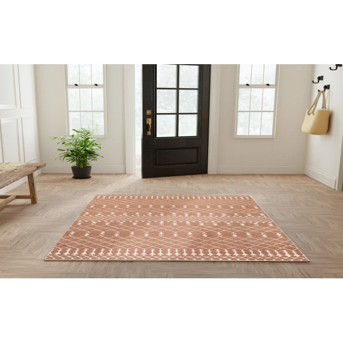 Nourison Astra Machine Washable Copper ASW10 5 ft. 3 in. X 7 ft. Rectangle Rug