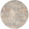 Calvin Klein CK950 Rush CK951 Grey Beige 6 ft. Round Area Rug