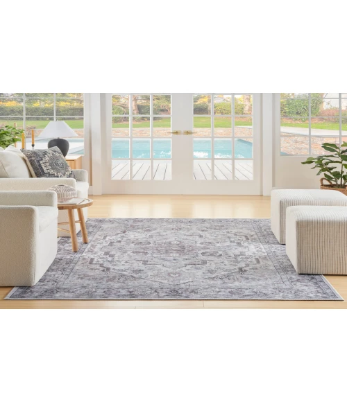 Nicole Curtis Machine Washable Series 1 Ivory Beige SR101 7 ft. 10 in. X 9 ft. 10 in. Rectangle Rug