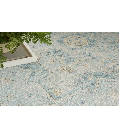 Nourison Astra Machine Washable Light Blue ASW12 6 ft. 7 in. X 9 ft. Rectangle Rug