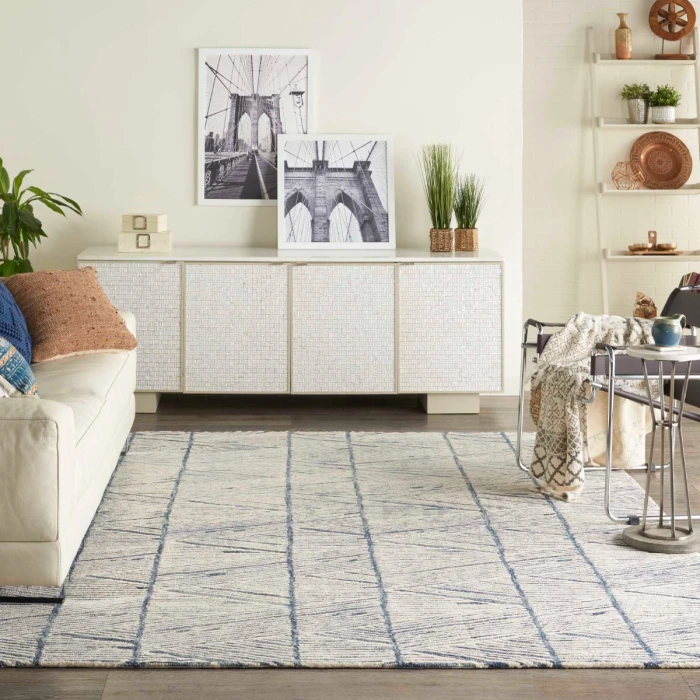 Nourison Colorado White Blue CLR01 4 ft. X 6 ft. Rect. Rug