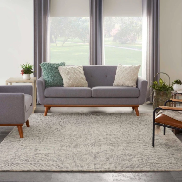 Nourison Colorado Ivory Grey Teal CLR04 8 ft. Rect. Rug