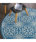 Nourison Jubilant Round Area Rug JUB06-Ivory/Blue