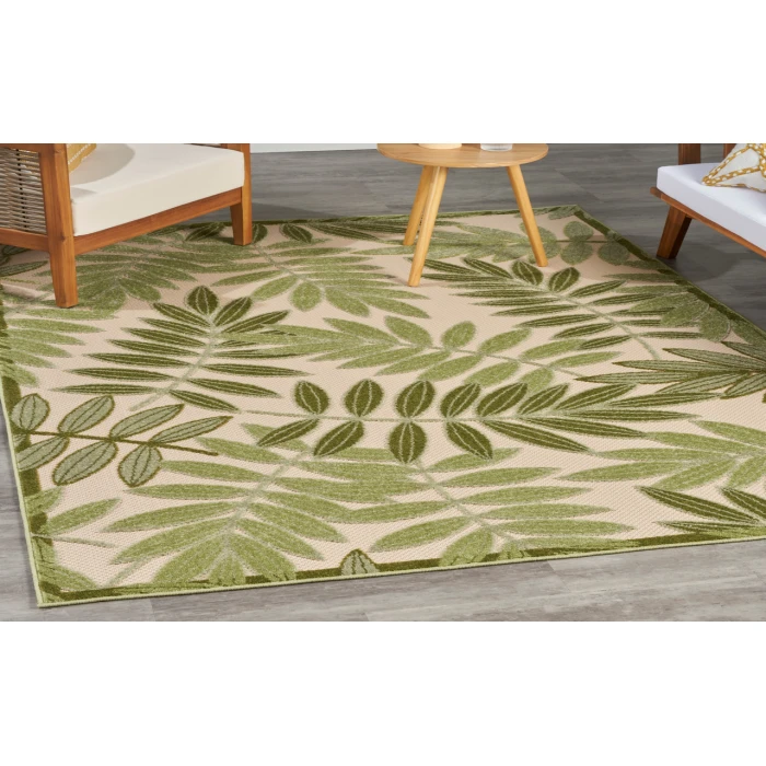 Nourison Aloha Ivory Green ALH18 5 ft. 3 in. X 7 ft. 5 in. Rectangle Rug