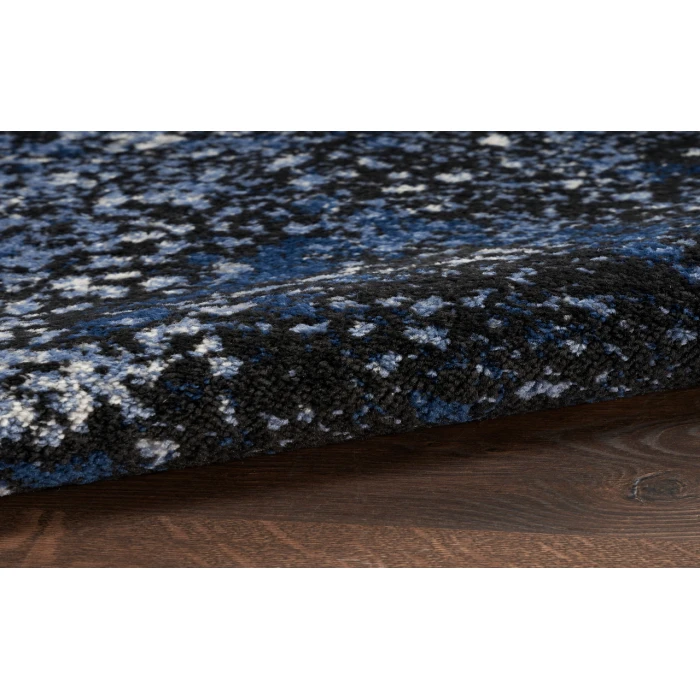 Nourison Passion Light Blue Black PSN10 8 ft. Round Rug