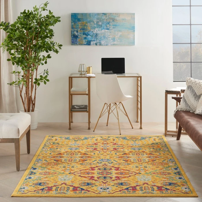 Nourison Allur Area Rug ALR03-Yellow Multicolor