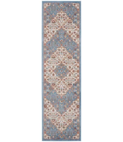 Nourison Home Elation ETN08 Ivory Blue 2 ft. 3 in. X 7 ft. 6 in. Area Rug
