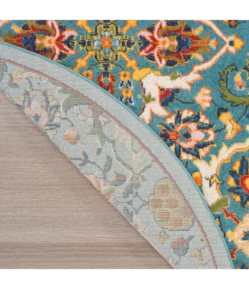 Nourison Allur Area Rug ALR03 Turquoise Ivory