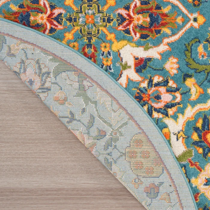 Nourison Allur Area Rug ALR03 Turquoise Ivory