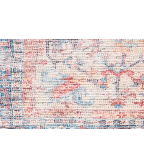 Nicole Curtis Machine Washable Series 1 Blue Multicolor SR104 5 ft. 3 in. Round Rug