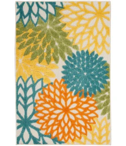 Nourison Home Aloha ALH05 Turquoise Multicolor 2 ft. 8 in. X 4 ft. Area Rug