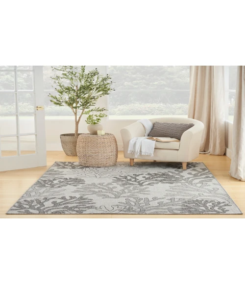 Nourison Garden Oasis Grey GOA05 6 ft. X 9 ft. Rectangle Rug