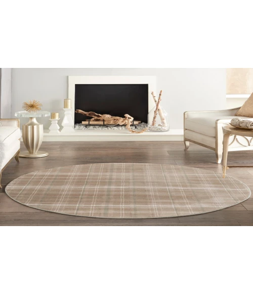 Nourison Grafix Taupe GRF03 8 ft. Round Rug