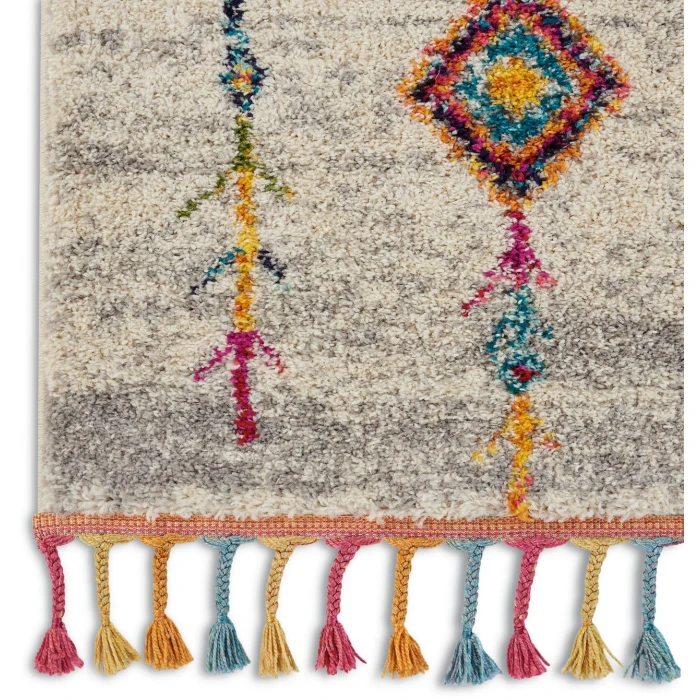 Nourison Nomad Cream Grey NMD04 2ft.2in. x 4ft. Rect. Rug