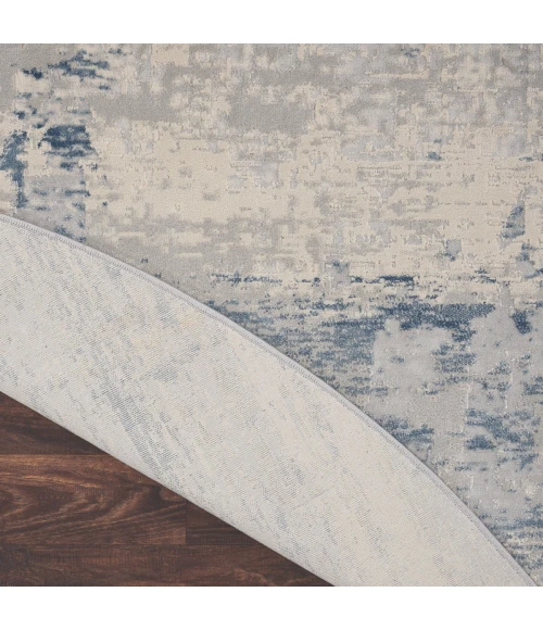 Nourison Rustic Textures Area Rug RUS10 Ivory Blue 7'10" Round