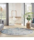 Nourison Rustic Textures Area Rug RUS16 Grey/Blue 5'3" Round