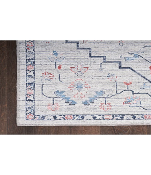 Nicole Curtis Machine Washable Series 1 Ivory Blue SR110 9 ft. 2 in. X 12 ft. Rectangle Rug