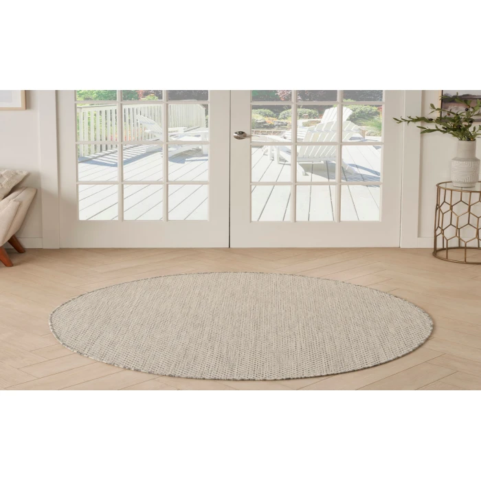 Nourison Courtyard Ivory/Silver COU01 4 ft. Round Rug