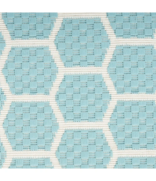Nourison Twist Reversible Aqua TWS01 4 ft. X 6 ft. Rect. Rug