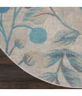 Nourison Tranquil Round Area Rug TRA03-Ivory/Turquoise