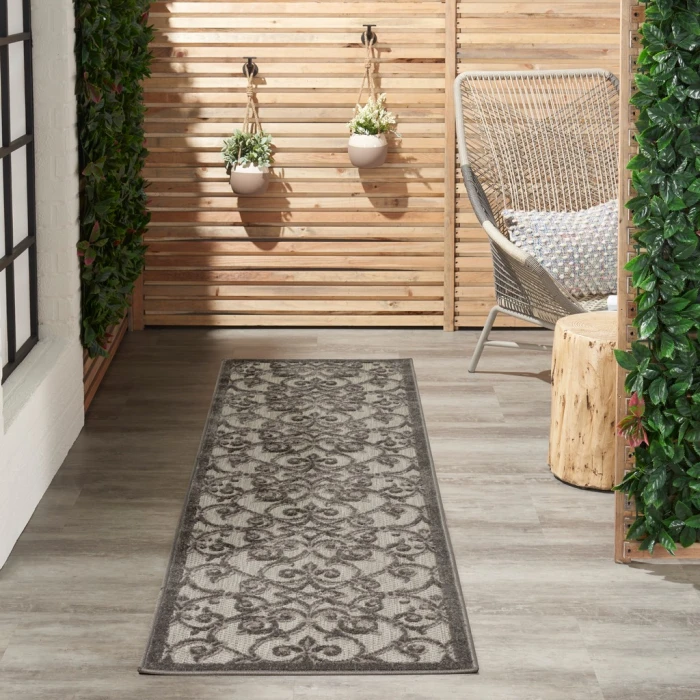 Nourison Aloha Runner Area Rug ALH21-Grey/Charcoal
